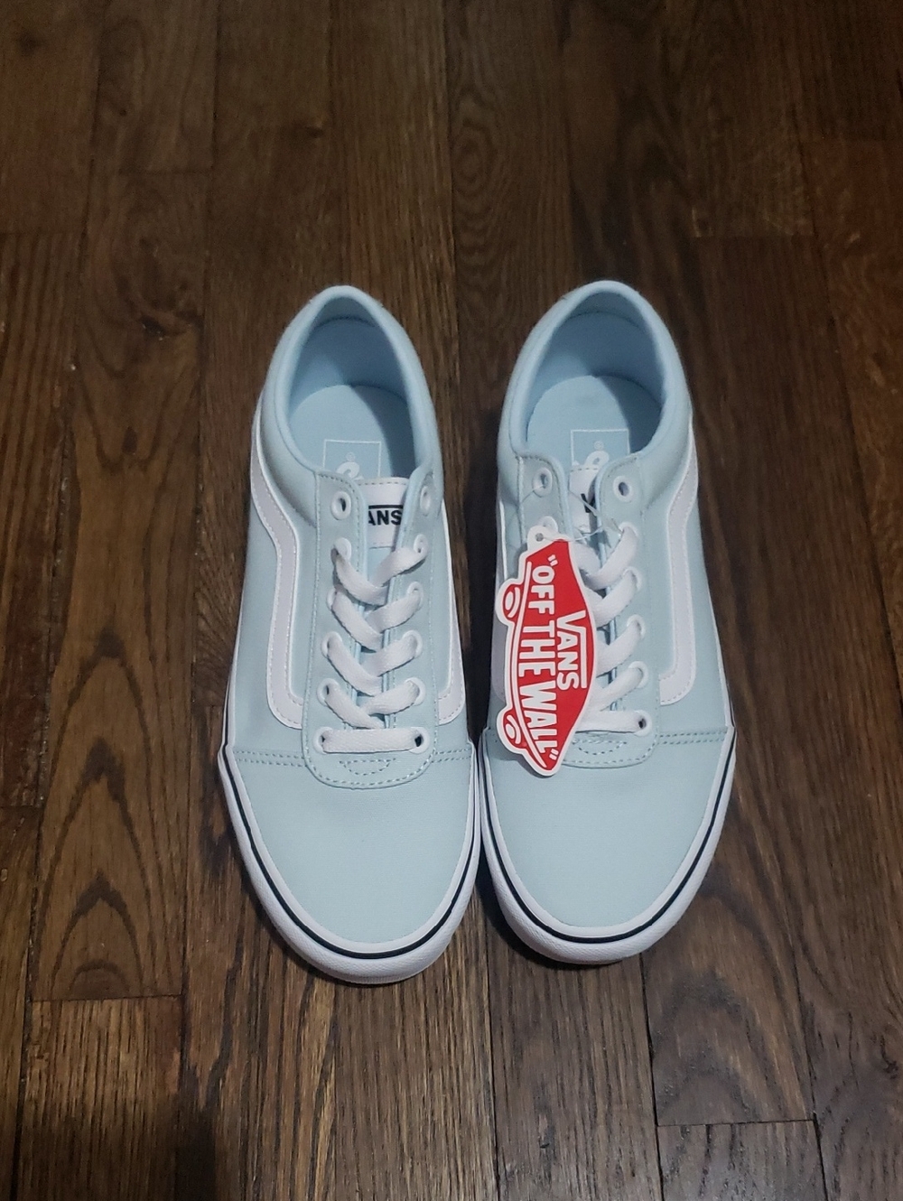 Vans Low Top Sneakers in Pale Blue and White